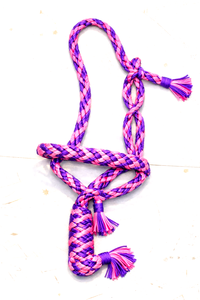 Equestrian Supplies <b>Braided</b> Nylon Horse Halter <b>Pink</b> and Purple Equestrian Training Grooming Halter Set - Product Image 3