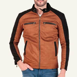 Vestes en cuir véritable bordeaux grainé pour femmes, coupe-vent, style automne, pour moto - Product Image 1