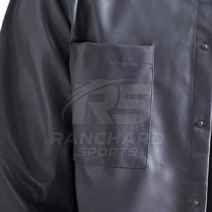 Camisa de Cuero para Hombre de Diseño, Corte Ajustado, Cuero Liso, Cierre de Botones Elegante, Prenda Moderna - Product Image 5