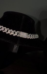 Collar de Lujo con Cadena Cubana de Plata 925 con Baño de Rodio y Moissanita de Corte Redondo, Unisex, para Fiestas, Uso Diario, Estilo Hip Hop - Product Image 2