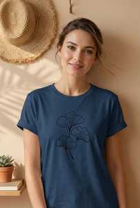 เสื้อยืดผู้หญิงฤดูร้อน สีกรมท่า ผ้าโพลีเอสเตอร์นุ่ม สวมใส่สบาย แขนสั้น ระบายอากาศได้ดี คุณภาพสูง ปรับแต่งได้ คอกลม น้ำหนักเบา เหมือนผ้าไหม - Product Image 1