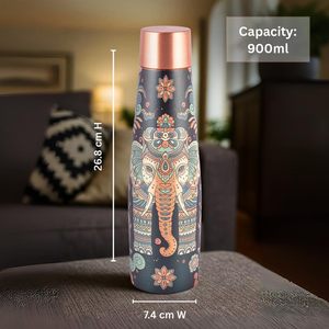 Juego de Botella y Vaso de Cobre Puro de Alta Calidad con Grabado de Mandala Antiguo para Terapia de Bienestar y Colección de Regalos Premium - Product Image 2