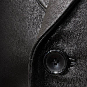 Suministro Directo de Fábrica, Chaqueta de Cuero para Hombre, Corte Ajustado, Chaqueta de Cuero Personalizada para Hombre, Cierre de Cremallera, Impermeable, Resistente al Viento, Estilo Urbano - Product Image 5