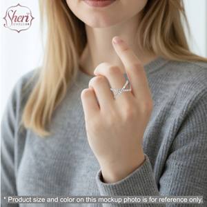 [Sheri Jewels] Anillo de Diamantes Naturales en Oro Blanco Sólido de 18K, Estilo Simple y Moderno, Regalo para Ella - Product Image 4