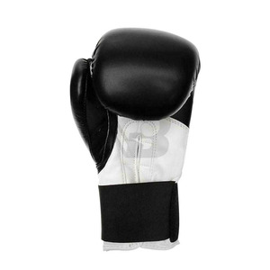 Guantes de Boxeo y Sanda Personalizados OEM de Primera Calidad con Cordones, Absorbentes de Humedad, de Cuero Vacuno Genuino, Color Negro - Product Image 2