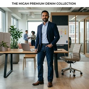 Premium Mens Denim <b>Jeans</b> Straight Fit Vintage Indigo Wash Distressed Fashion Streetwear High Quality <b>Soft</b> Stretch Fabric Rugged - Product Image 4