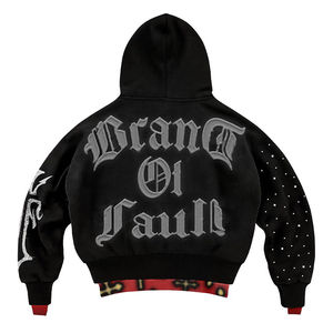 Conjunto de Sudadera con Capucha y Pantalones Acampanados de Algodón 100% con Lavado Ácido, Estilo Vintage, Bordado de Apliques y Efecto Desgastado - Product Image 6