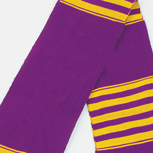 Estola de Graduación Kente Auténtica Tejida a Mano en Púrpura y Dorado, Doble Tejido, para Celebración del Patrimonio Cultural y la Ceremonia de Graduación - Product Image 4