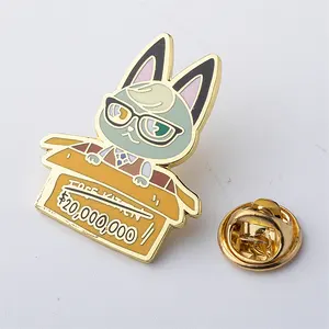 Pin enamel lembut kartun imut logam kustom pabrikan Shanghai mode baru