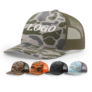 Gorra de camuflaje clásica estilo old school de cinco paneles, de algodón y poliéster, tipo trucker, con malla de alta calidad. - Product Image 3