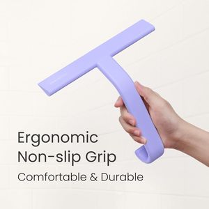 Tergivetro doccia in silicone monopezzo con gancio integrato per appendere facilmente, ideale per finestre, porte e specchi domestici - Product Image 2
