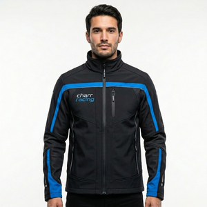 Chaqueta de motocicleta softshell para todo clima, con forro térmico, diseñada para aplicaciones de mensajería y turismo. - Product Image 1