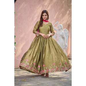Pent y hermoso vestido de noche de diseñador con Dupatta para fiestas - Product Image 2