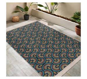 Alfombra Decorativa con Estampado Abstracto Único, Alfombra de Área Multicolor Elegante con Base Antideslizante, Alfombra Duradera Antideslizante para Área de Sofá - Product Image 1