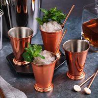 Verres à Julep pour boissons, design élégant, en acier inoxydable pur, nouveau style, tasses à Julep martelées pour accessoires de bar