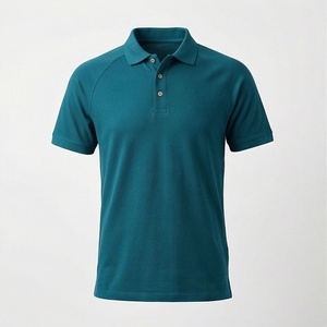 Polo à manches courtes pour homme, couleur turquoise, tricoté, uni, décontracté, coupe classique, boutons - Product Image 1