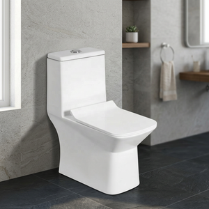 WC monobloc moderne en céramique noir et or, cuvette allongée, double chasse, sanitaires pour le marché du Moyen-Orient - Product Image 4