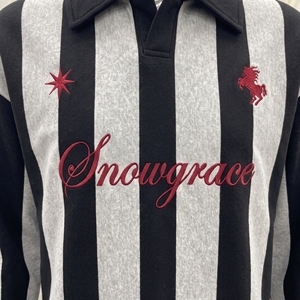 Camiseta de Rugby a Rayas Snowgrace, Manga Corta, Logotipo Bordado, Cuello en V, Corte Holgado, Transpirable, Ropa Unisex para Primavera/Verano - Product Image 5