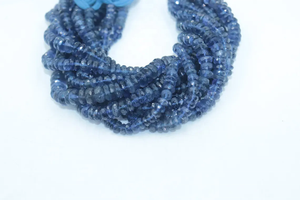 Perles rondes facettées en iolite bleue de qualité supérieure, provenant d'une boutique de pierres précieuses indienne, 4-8 mm, brin de 8 pouces, naturelles, pour la fabrication de bijoux - Product Image 3