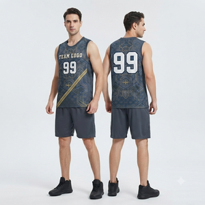High Performance athletic Basketball Team Uniform Sleeveless Jersey with Matching Shorts for Competitive Sports and Daily <b>Train</b> - Product Image 1