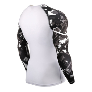 High Quality 240GSM Polyester Spandex Breathable Quick Dry Rash Guard Custom Sublimated Long Sleeve BJJ MMA <b>Compression</b> <b>Shirt</b> - Product Image 4