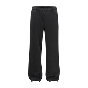 Pantalon de jogging ample délavé pour homme, style vintage, en coton, taille élastique, avec cordon de serrage, coupe droite, décontracté, pour l'entraînement - Product Image 2