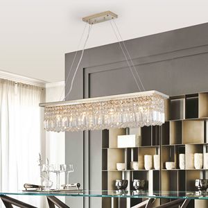 Lampadario Moderno a 8 Luci in Cristallo, Design a Goccia, Lampada a Sospensione Contemporanea in Oro per Sala da Pranzo - Product Image 3