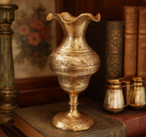Handcrafted Brass <b>Vase</b> for Home Decor & Gifting | Antique Brass Flower <b>Vase</b> | Polished Brass <b>Decorative</b> <b>Vase</b> - Product Image 1