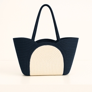 Sac fourre-tout en corde tressée fait main |   Fibre naturelle écologique |   Sac de shopping de luxe tendance, résistant à l'eau, grande capacité - Product Image 1