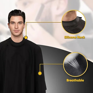 Cape de coiffure professionnelle noire RAMAFHH MEDAX en pongé, anti-adhérente, confortable, pour barbier et salon, protection capillaire - Product Image 5