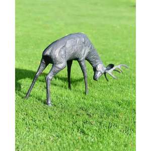 Suministros para la Organización de Eventos, Estatua de Ciervo Antigua de Tamaño Real, Escultura de Reno con Astas Grandes Hecha a Mano, Decoración Navideña - Product Image 2