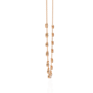 Collar Gargantilla de Lujo para Mujer en Oro Rosa de 10K, 14K, 18K con Flecos, Cadena Delicada y Dijes Colgantes con Diamantes Cultivados en Laboratorio - Product Image 2