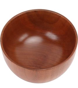 Elegante tazón de madera natural para servir, tazón profundo de madera maciza tallada para ensaladas, ideal para la presentación moderna en la cocina y el comedor. - Product Image 3