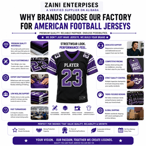 เสื้อฟุตบอลอเมริกันชาย ผ้าตาข่ายเบิร์ดอาย 220 GSM โพลีเอสเตอร์ 100% สีแดง ขาว ดำ แขนสั้น แผ่นผ้าต่อสี  โลโก้พิมพ์ดิจิทัลตามสั่ง - Product Image 5