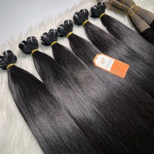 Paquetes de cierre Frontal para hacer pelucas 100% cabello humano virgen liso Vietnam Color Natural 12A máquina de grado doble trama - Product Image 3