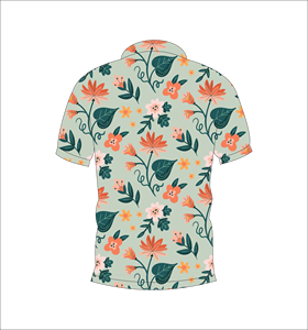 เสื้อโปโลพิมพ์ลายดอกไม้เขตร้อนแบบกำหนดเอง แขนสั้น สวมใส่สบาย เหมาะสำหรับกอล์ฟ เทนนิส ชุดทีมฤดูร้อน - Product Image 2