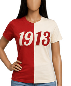 Camiseta de Algodón Chenille 1913 con Cuello Redondo, Talla Grande, Personalizada OEM ODM, Ecológica, Zeta Phi Beta, 220g, Informal para Hombre - Product Image 1