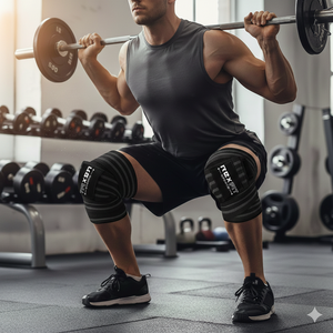 Rexfit Sports - Rodilleras Elásticas de Compresión para Levantamiento de Pesas, Soporte para Rodillas para Gimnasio y Levantamiento de Pesas - Product Image 3