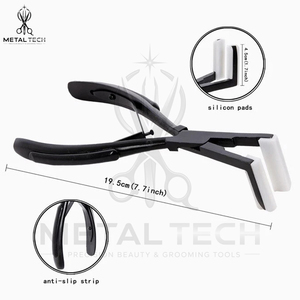 Matte Black Hair Extension <b>Tape</b> Press Pliers, Reinforced Frame Structure, <b>White</b> Silicone Cushion Jaws, Sealing Clamp Tool - Product Image 5