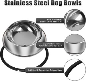 Comedero Portátil Antideslizante para Mascotas, Tazón de Acero Inoxidable Ecológico con Base de Silicona para Alimentar Gatos, con Impresiones Personalizadas - Product Image 2