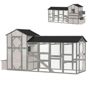 Grande Pollaio in Legno per 8 Galline 3m x 4,2m con Rete Anti-Predatore e Nastro per la Rimozione del Letame - Product Image 1