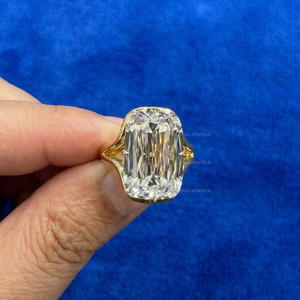 Ashoka Criss Cut Lab Diamond 5CT, Elongated Cushion Modified Diamond <b>Ring</b>, Vintage Style <b>Statement</b> Stone, Luxury Engagement <b>Ring</b> - Product Image 4