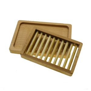 Wholesale Bamboo Wood Soap <b>Drainer</b> Shower Box <b>Plate</b> Dish Eco-friendly Wooden Soap Dish for Bathroom - Product Image 3