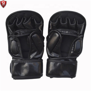 ถุงมือ MMA หนัง PU คุณภาพสูง แบบเปิดนิ้ว ปรับสายรัดข้อมือได้ ปิดด้วยแถบตีนตุ๊กแก บุฟองน้ำ สำหรับศิลปะการต่อสู้ มวย - Product Image 6