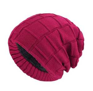 Unisex Solid <b>Beanie</b> Hat Polyester Hand Knitted Adjustable Breathable & <b>Waterproof</b> Casual Winter Headwear for Adults 56-58CM - Product Image 1