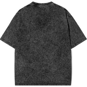 Camiseta Oversize Vintage Negra para Hombre con Lavado Ácido, Algodón Pesado, Estilo Urbano, Ajuste Holgado Casual, Transpirable para Verano - Product Image 2
