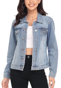 Veste en jean délavée surdimensionnée pour femme, coupe ample, style décontracté urbain, fabricant sur mesure - Product Image 6