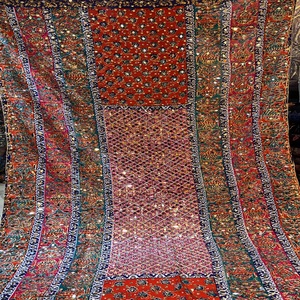 Bufanda étnica de Otoño Invierno para mujer gruesa cálida de un solo lado multicolor estampado dibujado a mano trabajo a mano Color sólido Balochi al por mayor - Product Image 3