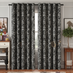Modern 4x5 Feet Digital Window <b>Curtain</b> 100% Polyester <b>Pleated</b> Animal Pattern Blackout Feature <b>Hook</b> for Home Hotel Office - Product Image 3