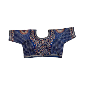 Exclusivo indio Vintage verano elegante diseñador blusa azul listo para usar bordado nupcial pesado trabajo hecho a mano secuencia trabajo étnico - Product Image 1